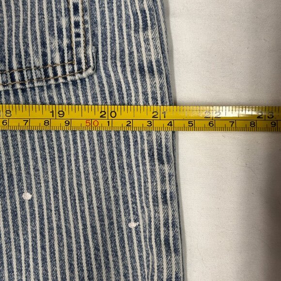 Forever 21 High Rise Wide Leg Women’s Pants Blue White Stripe Vintage Casual - Picture 11 of 14